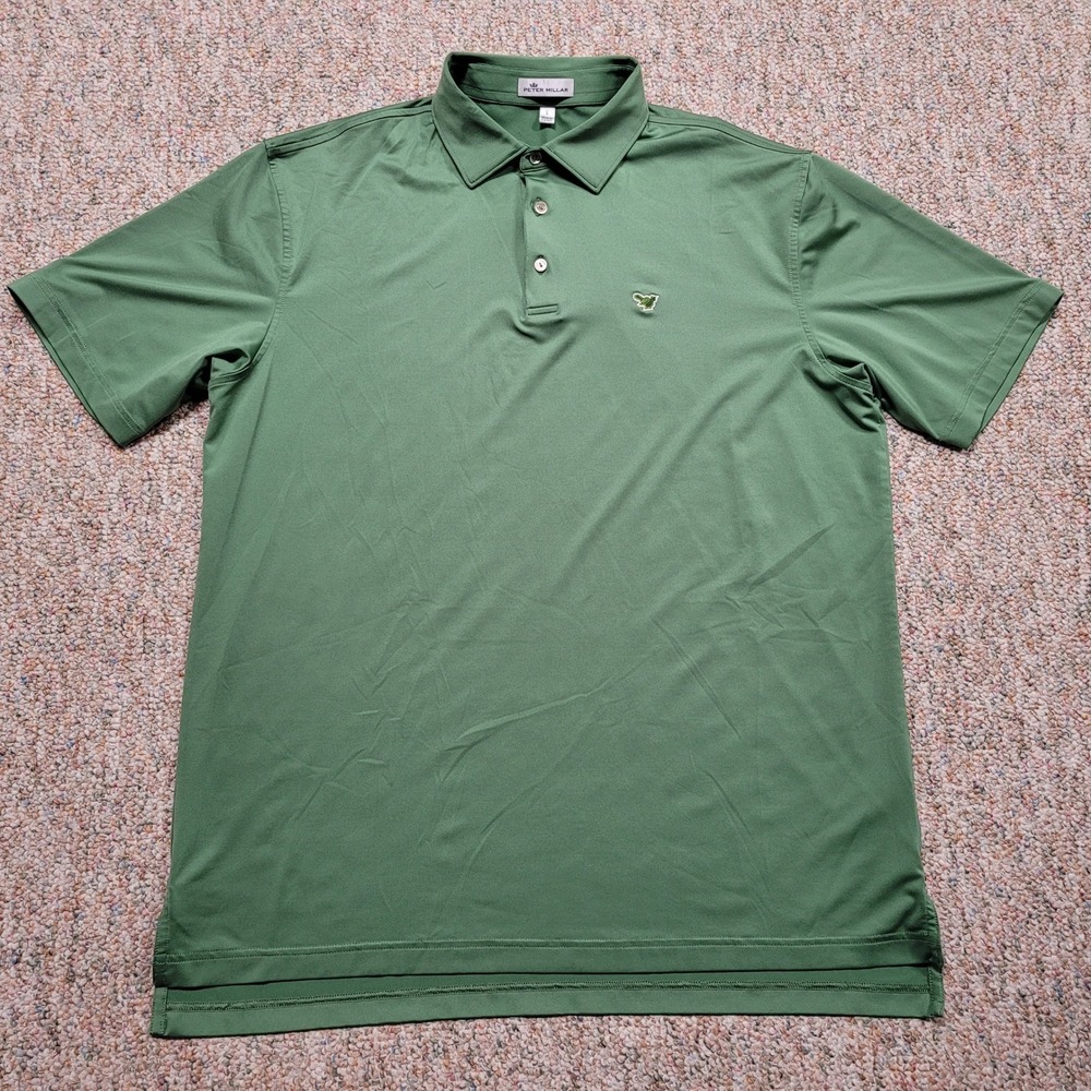 Peter Millar Summer Comfort Polo Shirt Men Large Green Nemacolin Golf Stretch